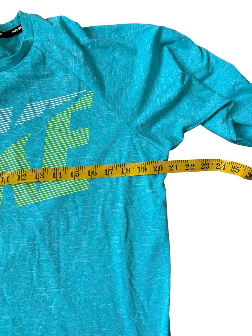 Nike Dri-FIT Swim Long Sleeve Rash Guard Shirt Medium Turquoise Graphic